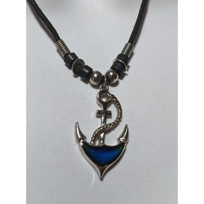 Retro Color Changing Mood Anchor Pendant Necklace