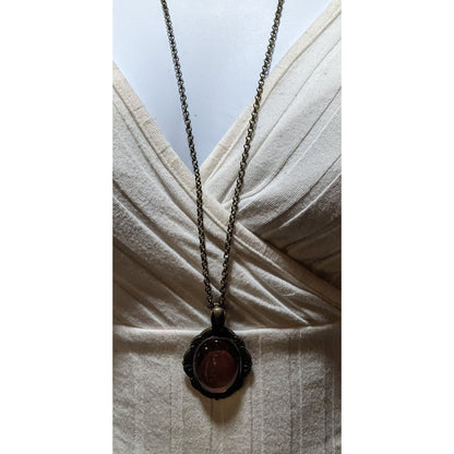 Victorian Dusty Rose Medallion Necklace