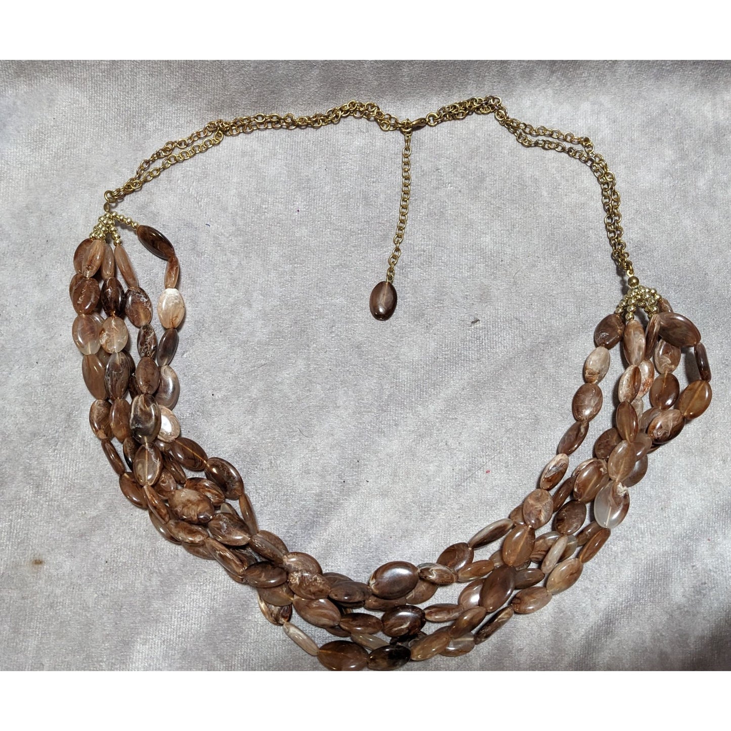 Earthy Multilayer Marbled Beaded Necklace