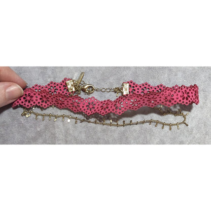 INC Pink And Gold Floral Choker