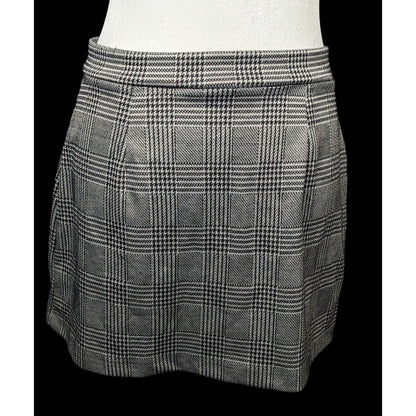 Newbury Kustom Retro Black And White Plaid Zipper Mini Skirt