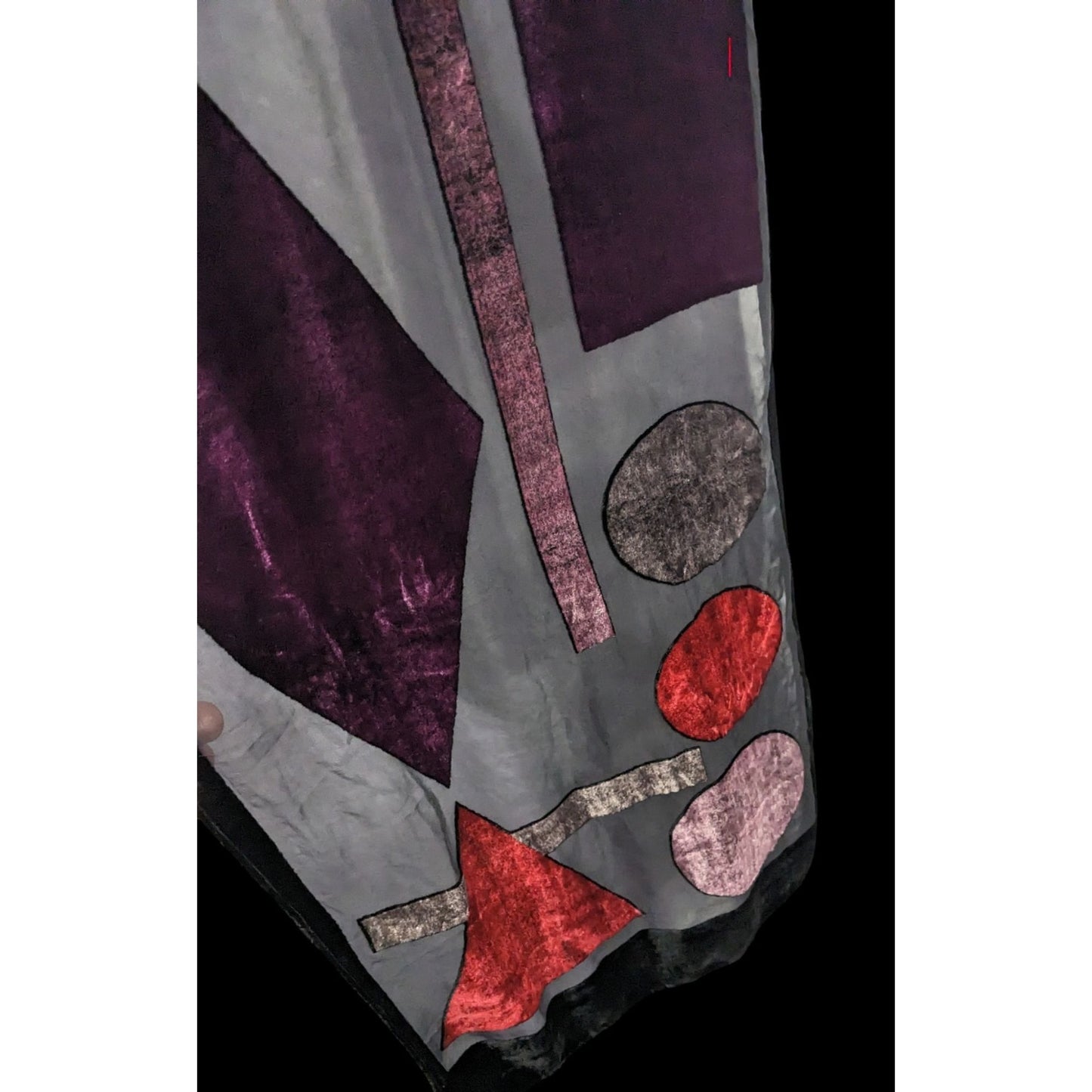 Vintage Burnt Velvet Geometric Jewel Tone Scarf/Shawl