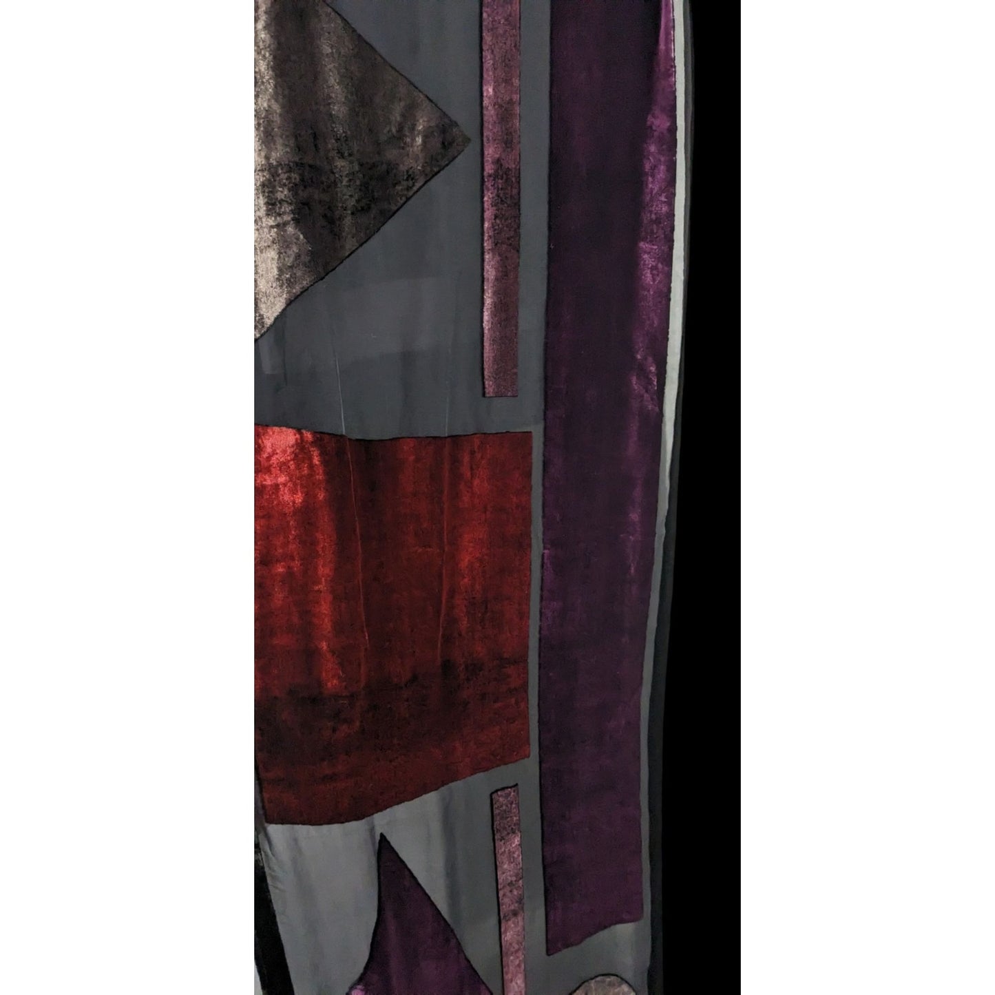 Vintage Burnt Velvet Geometric Jewel Tone Scarf/Shawl