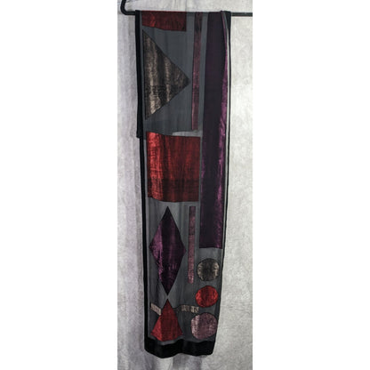 Vintage Burnt Velvet Geometric Jewel Tone Scarf/Shawl
