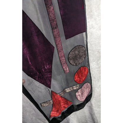 Vintage Burnt Velvet Geometric Jewel Tone Scarf/Shawl