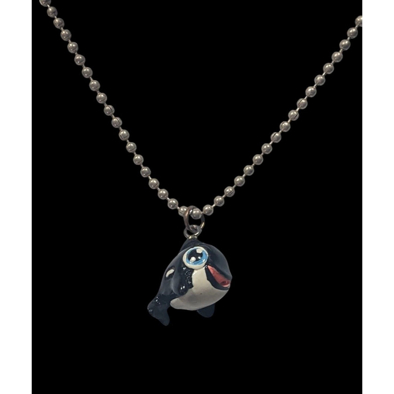 Ocean Themed Baby Orca Whale Pendant Necklace