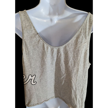 Tommy Hilfiger Cropped Oversized Tank Top Grey Preppy Sporty