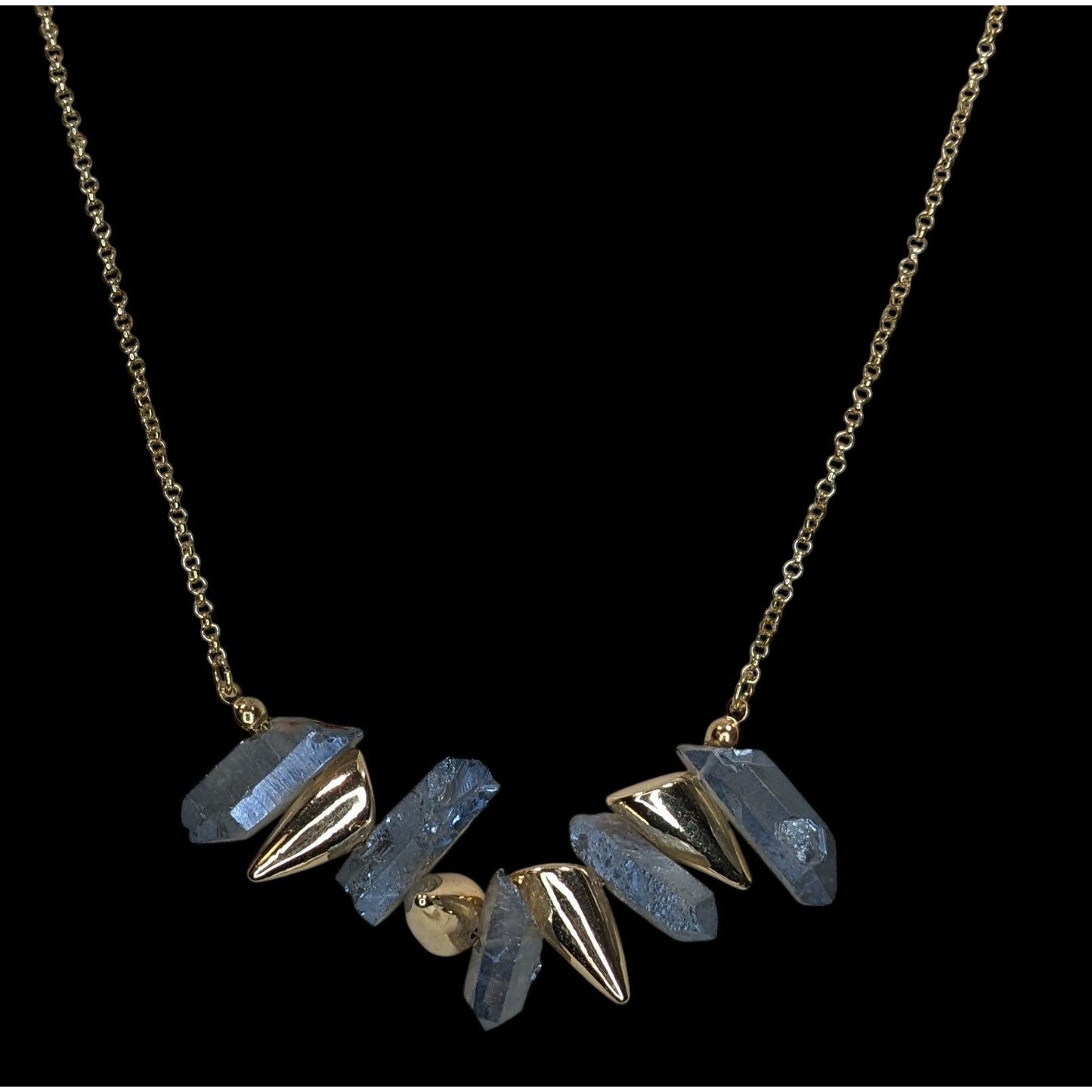 NWT Viola Witchy Blue Aura Quartz Statement Necklace