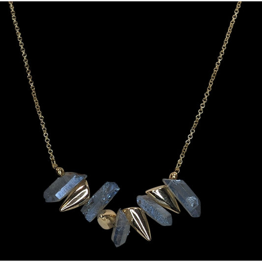 NWT Viola Witchy Blue Aura Quartz Statement Necklace