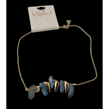 NWT Viola Witchy Blue Aura Quartz Statement Necklace