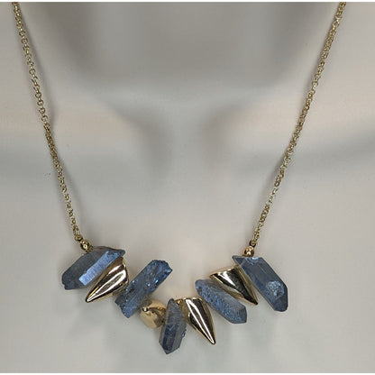 NWT Viola Witchy Blue Aura Quartz Statement Necklace