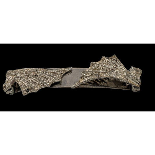 Vintage Natty Creations Rhinestone Brooch With Hinged Dragon Wings