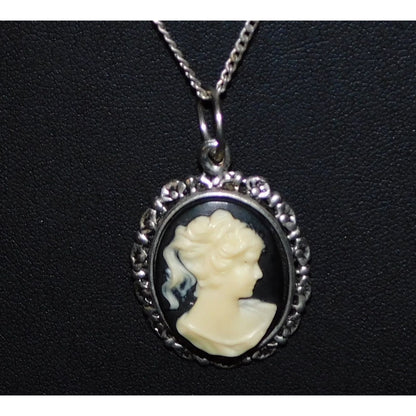Vintage Gothic Victorian Style Cameo Pendant Necklace
