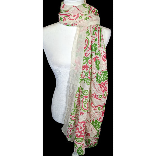 Maison Lecomte Flament Lightweight Cotton Floral Scarf