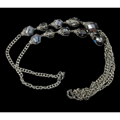 Elegant Glam Faceted Mirror Glass Beaded Chain Necklace