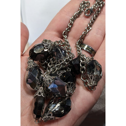 Elegant Glam Faceted Mirror Glass Beaded Chain Necklace