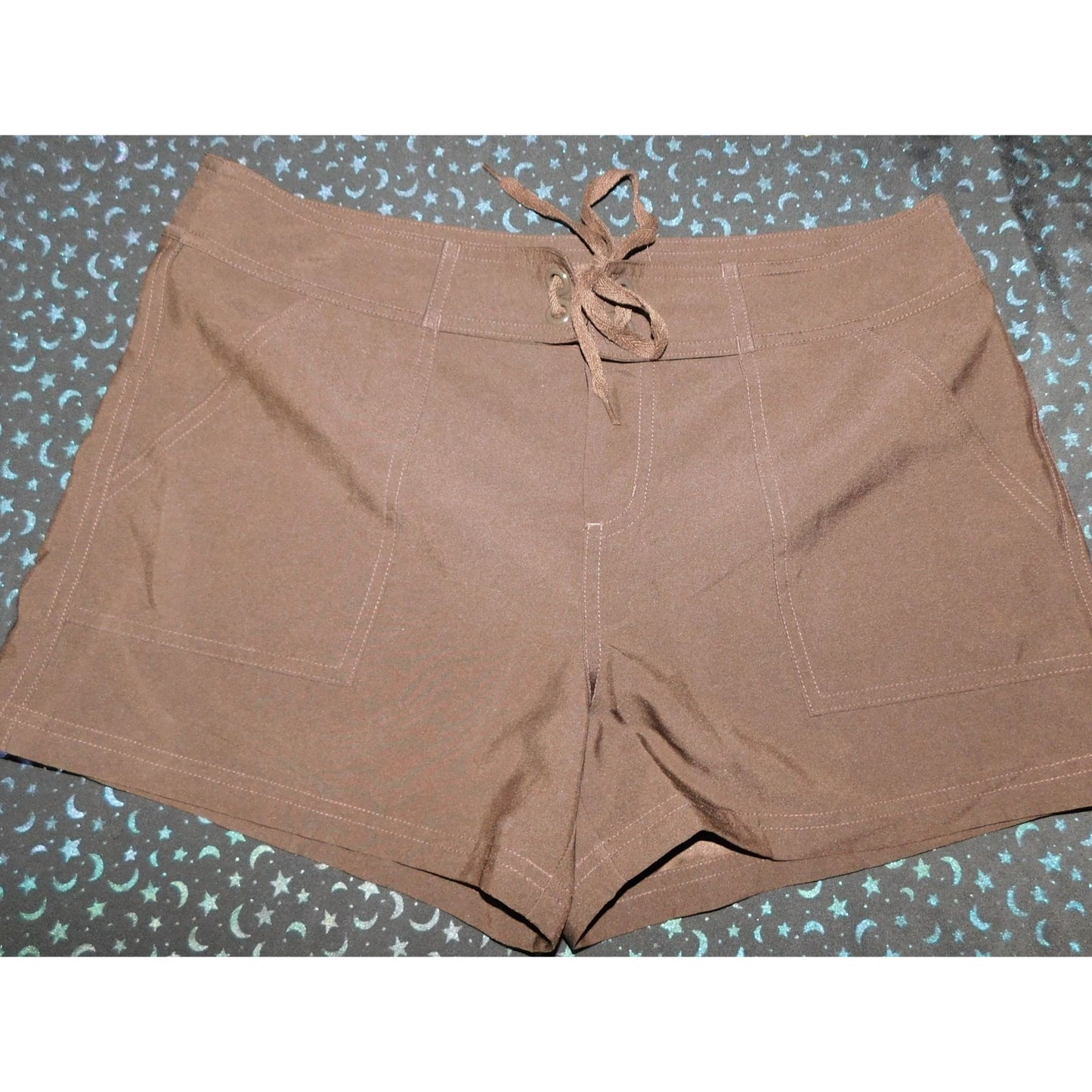 Preppy Croft & Barrow Brown Shorts With Tie Waist