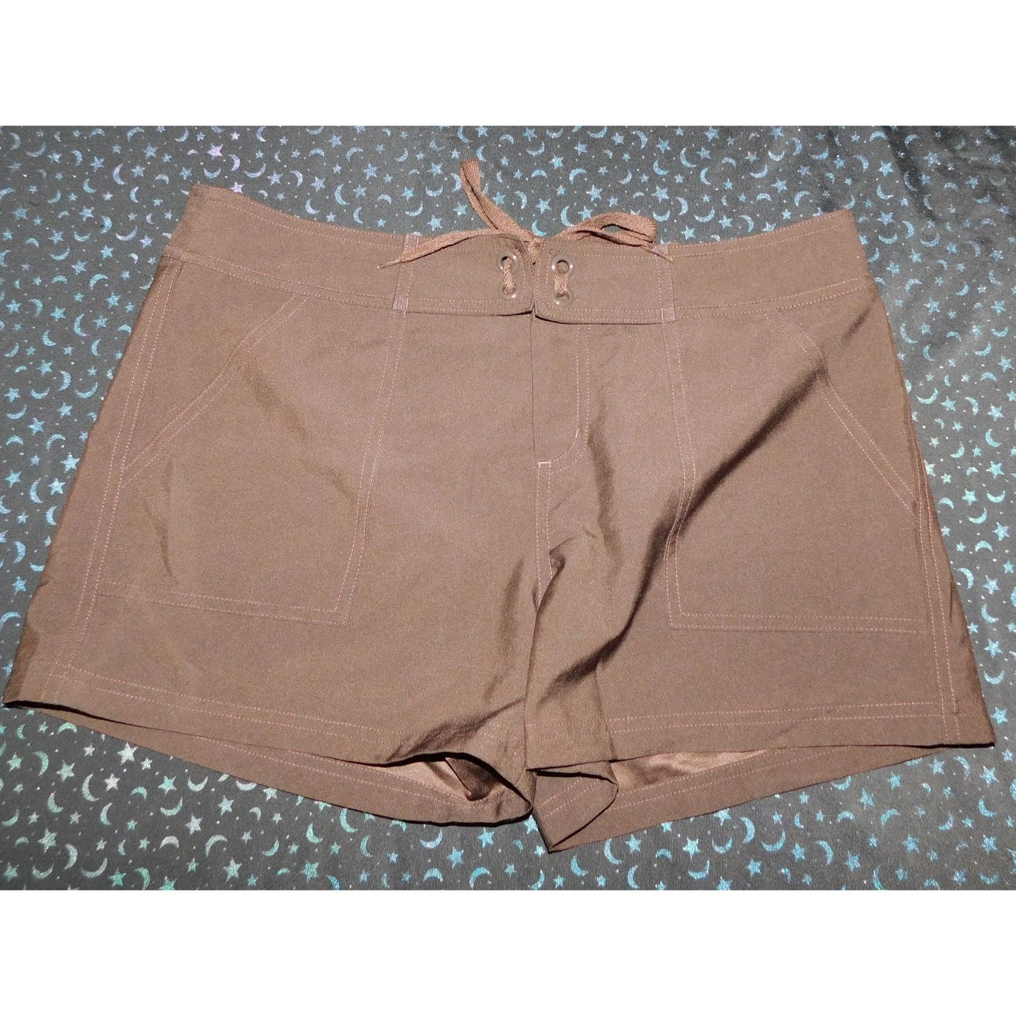 Preppy Croft & Barrow Brown Shorts With Tie Waist