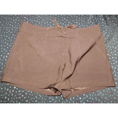 Preppy Croft & Barrow Brown Shorts With Tie Waist