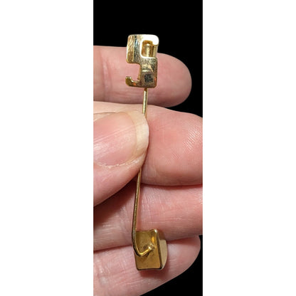 Vintage Gold Tone Abstract Minimalist Stick Pin