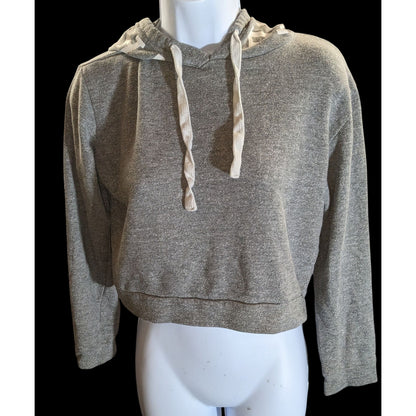 Atmosphere Cropped Hoodie Varsity League White Grey Sporty Casual