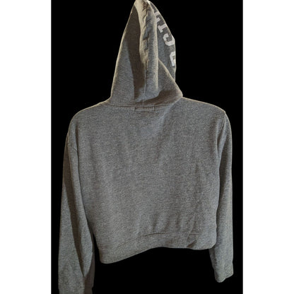 Atmosphere Cropped Hoodie Varsity League White Grey Sporty Casual