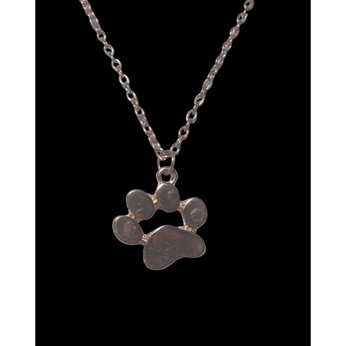 Simple Rose Gold Dog Paw Pendant Necklace