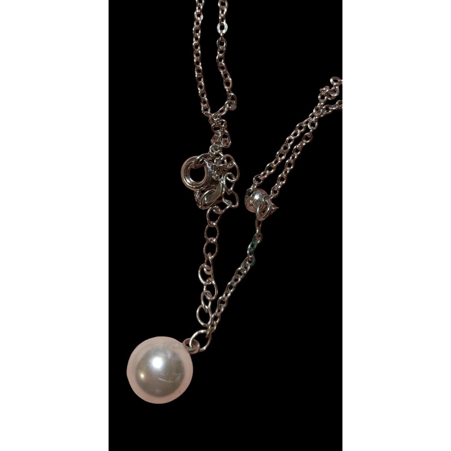 Minimalist Sterling Pearl Lariat Necklace