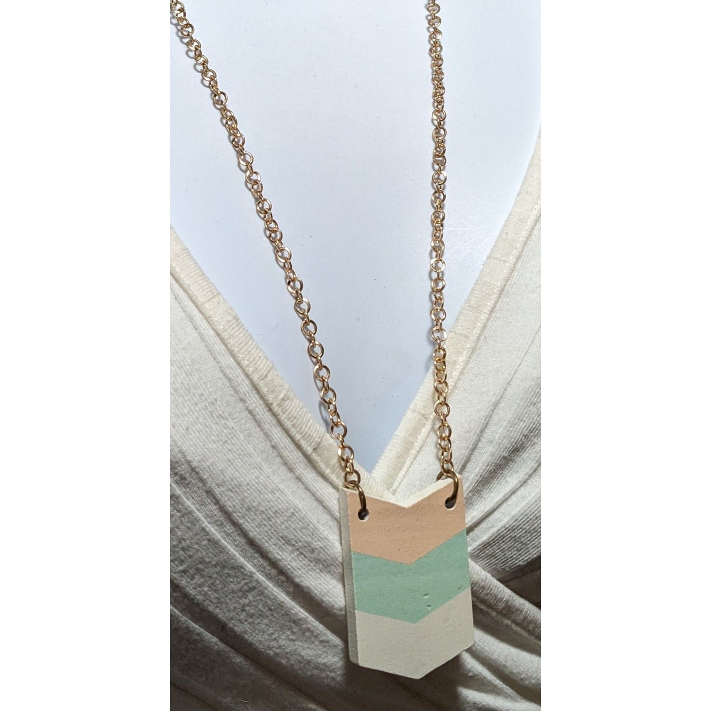 Striped Pastel Chevron Necklace