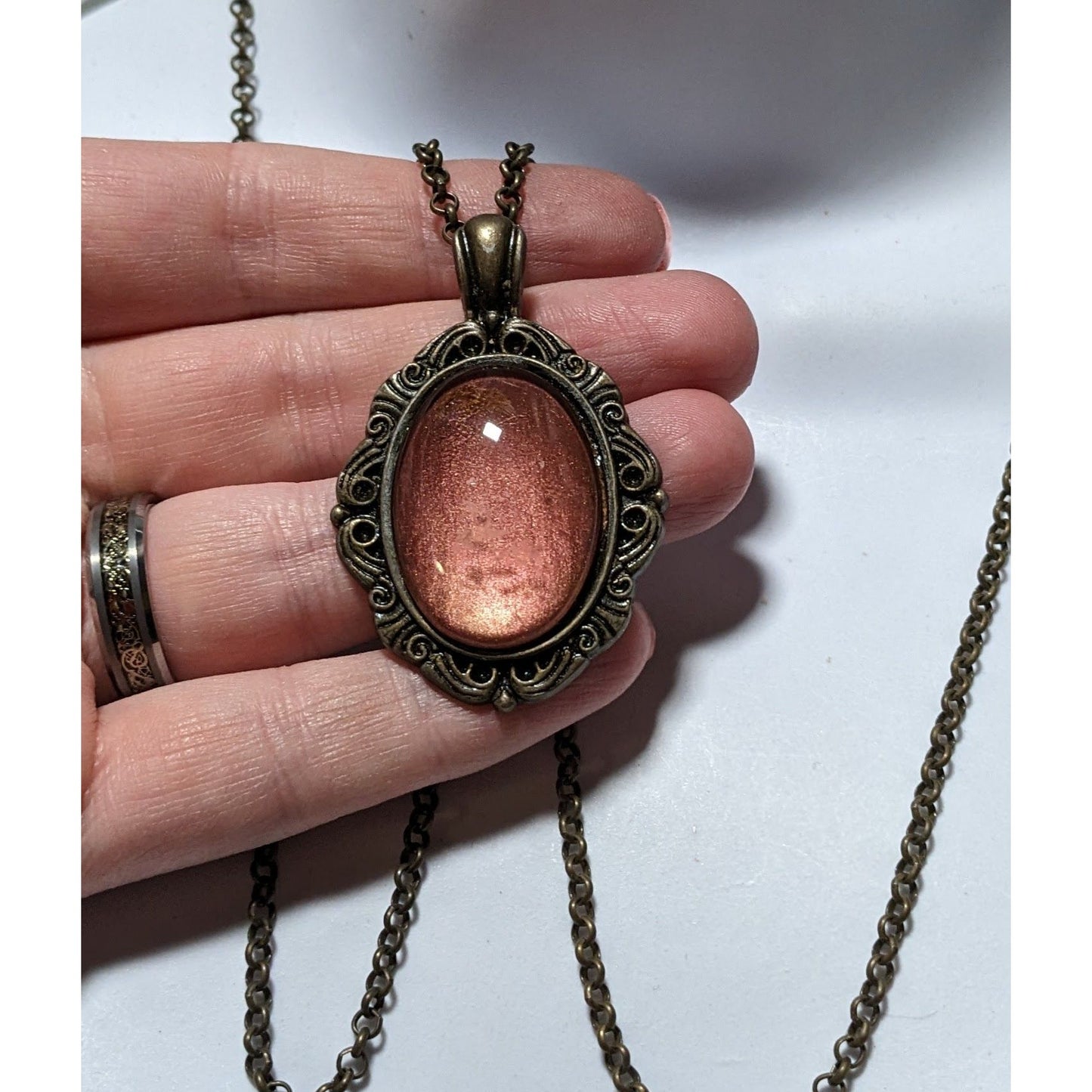 Victorian Dusty Rose Medallion Necklace