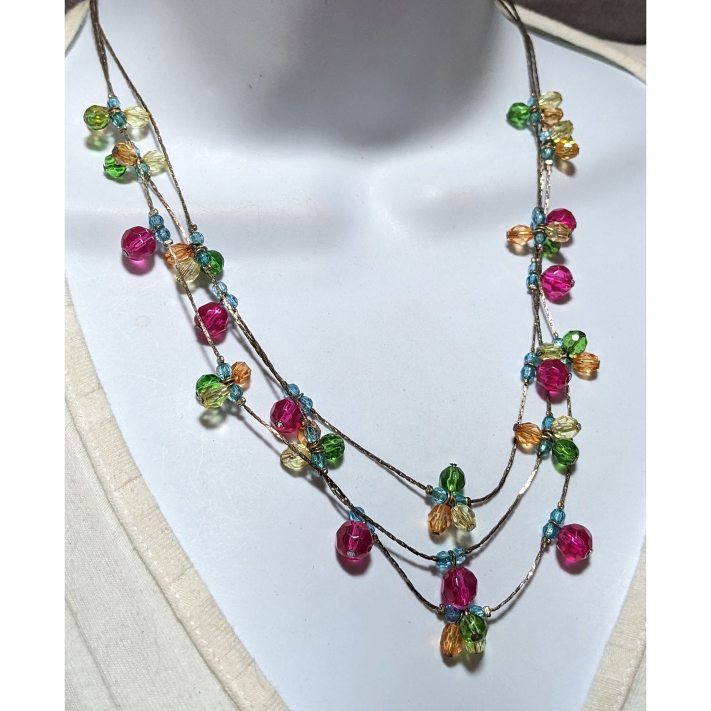 Rainbow Multilayer Gem Necklace