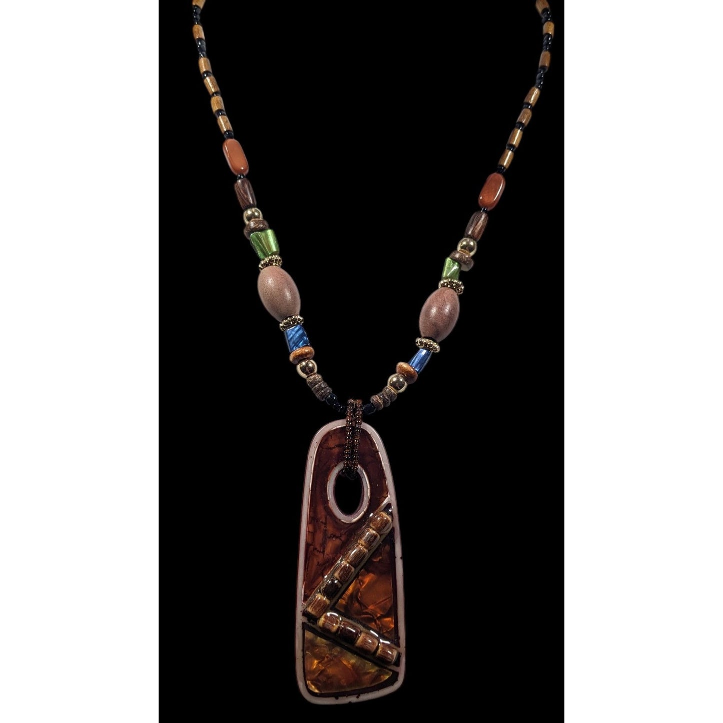 You & I Chunky Bohemian Abstract Pendant Necklace