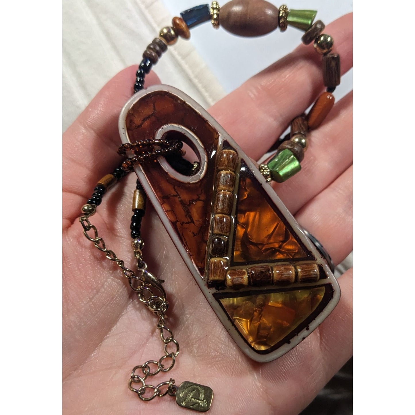 You & I Chunky Bohemian Abstract Pendant Necklace