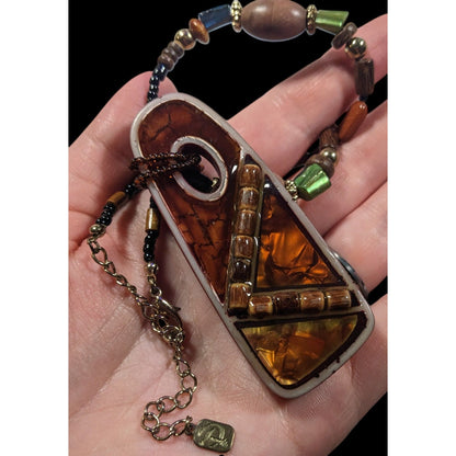 You & I Chunky Bohemian Abstract Pendant Necklace