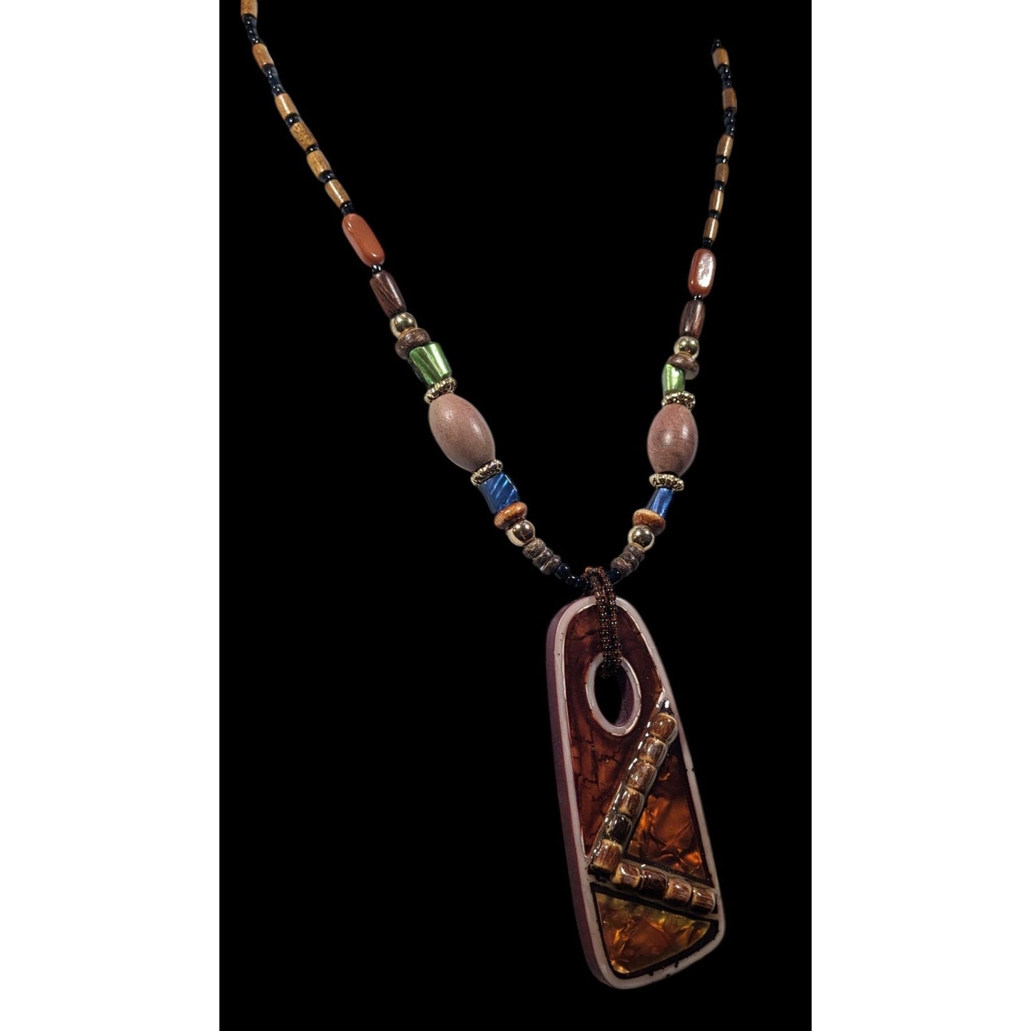 You & I Chunky Bohemian Abstract Pendant Necklace
