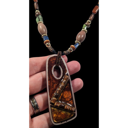 You & I Chunky Bohemian Abstract Pendant Necklace