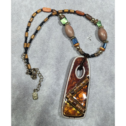 You & I Chunky Bohemian Abstract Pendant Necklace