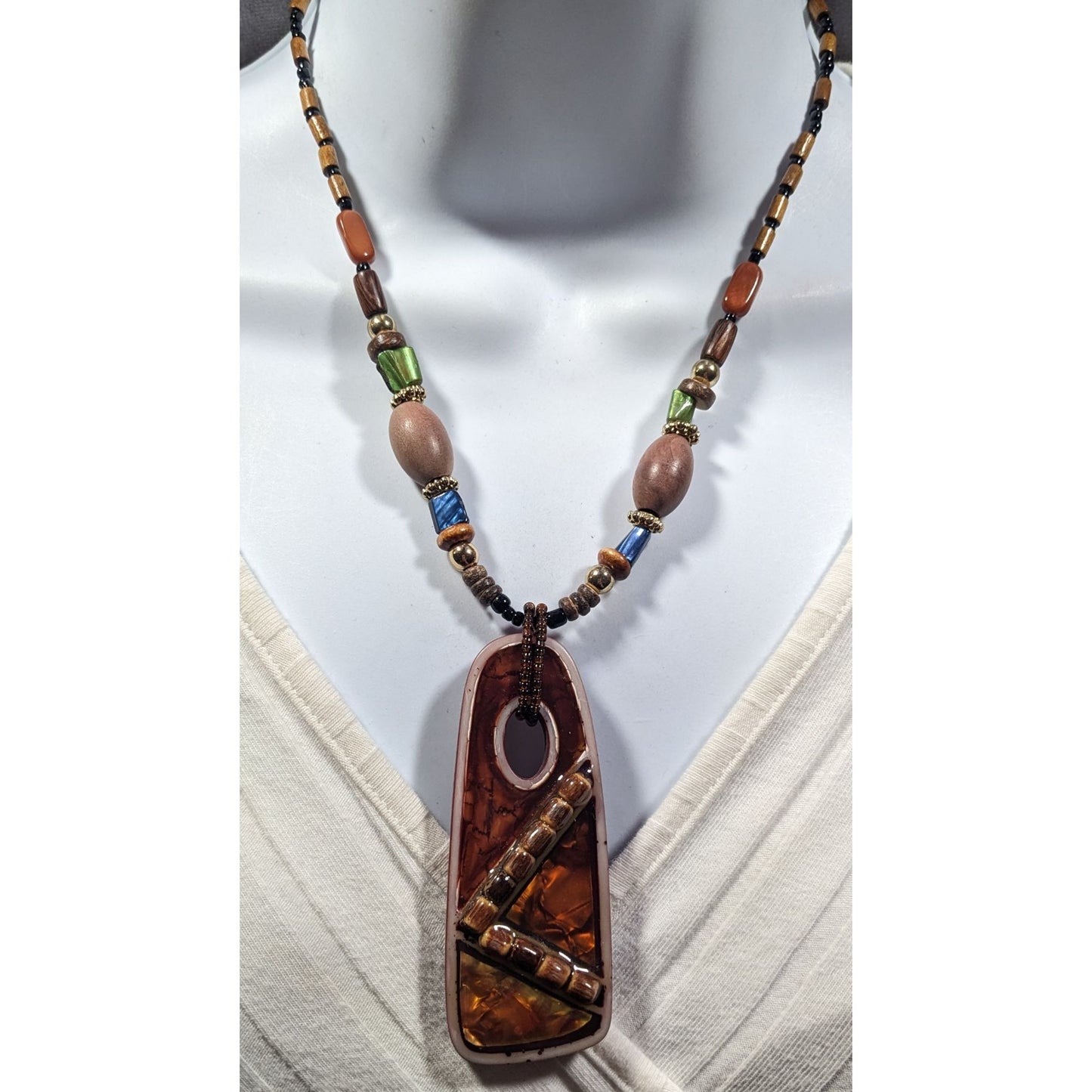You & I Chunky Bohemian Abstract Pendant Necklace