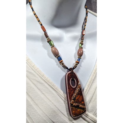 You & I Chunky Bohemian Abstract Pendant Necklace