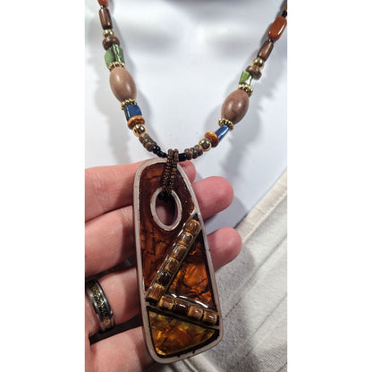 You & I Chunky Bohemian Abstract Pendant Necklace