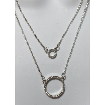Liz Claiborne Silver Double Circle Necklace