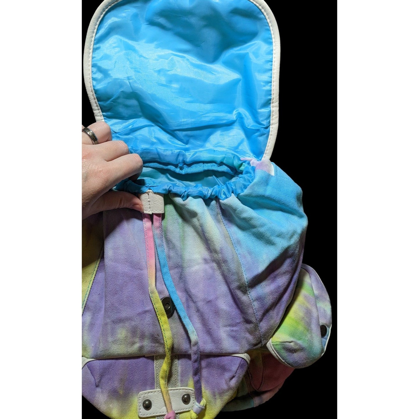 Candies Rainbow Tie Dye Glitter Strap Backpack