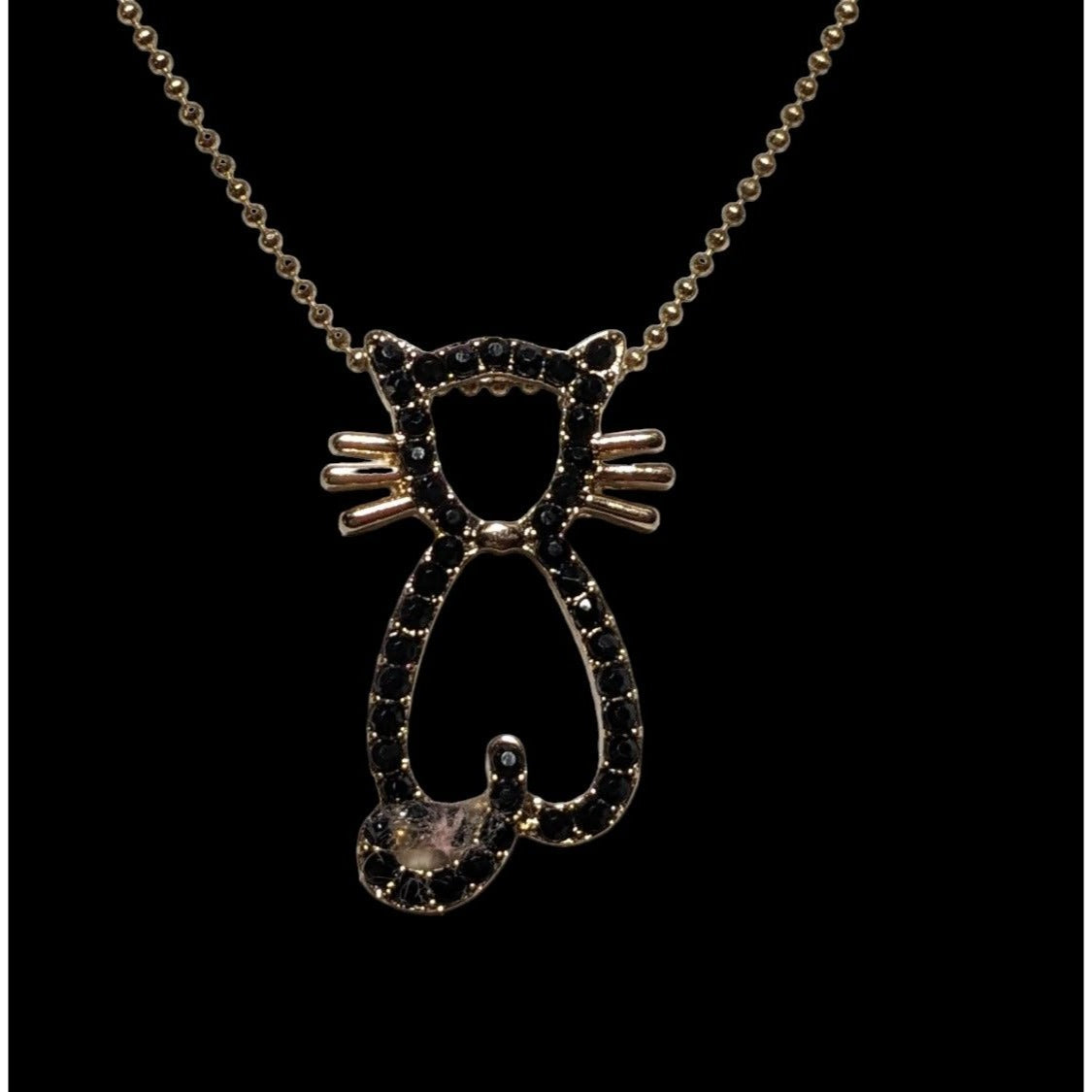 Charming Charlie Black Cat Necklace