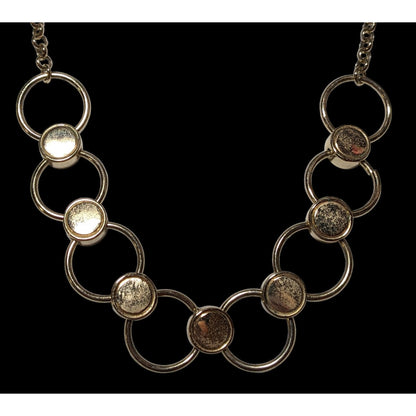 Unique Modern Interlinked Gold Ring Necklace