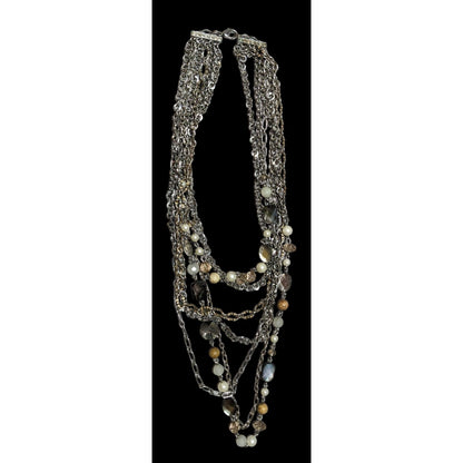 Multilayer Gemstone Chain Necklace