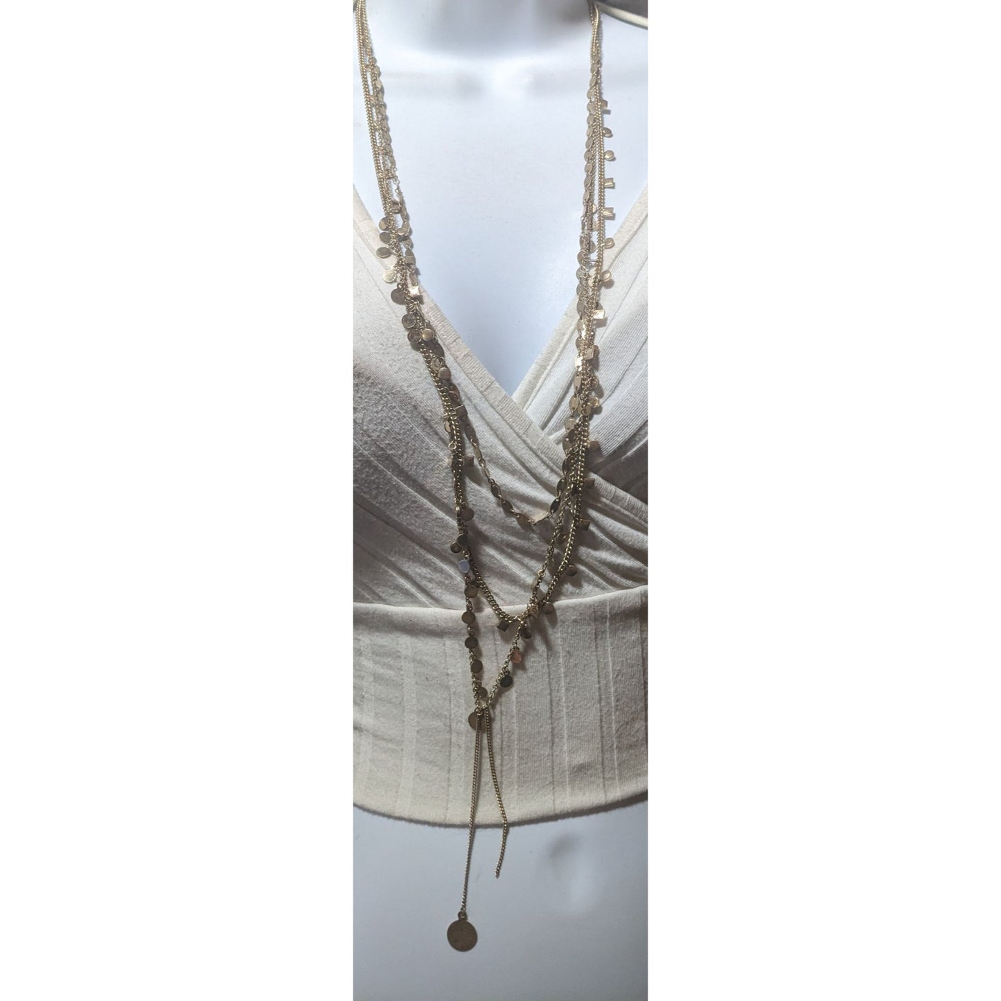 Anthropologie Gold Multilayer Charm Necklace