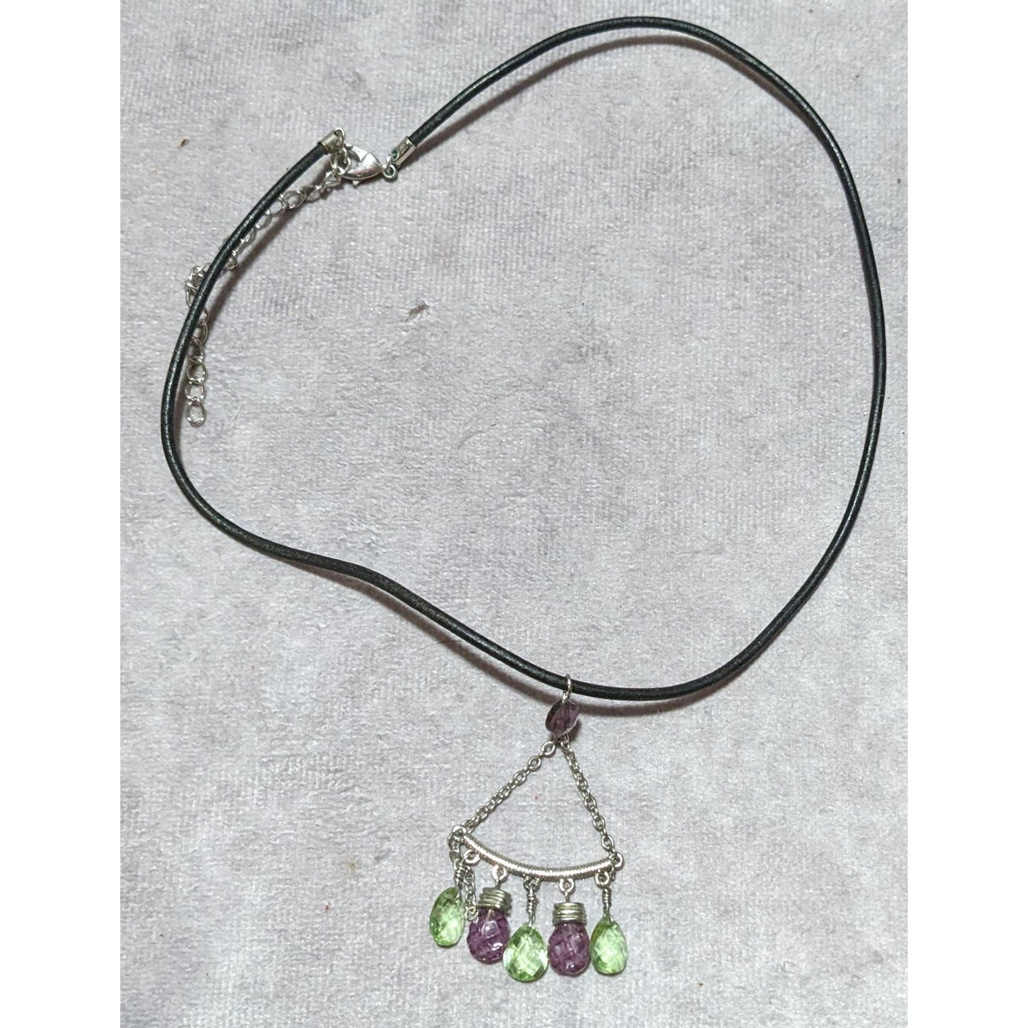 Gemmed Fringe Pendant Necklace