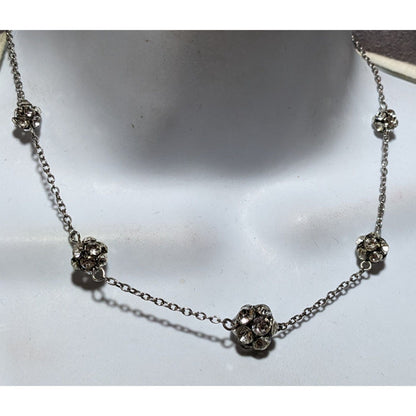 Y2K American Eagle Outfitters Silver Rhinestone Ball Necklace