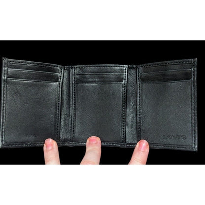 Levi's Black Trifold Leather Wallet