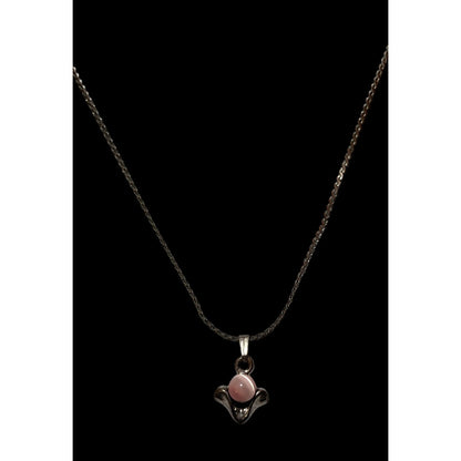 Minimalist Pink Cateye Abstract Pendant Necklace